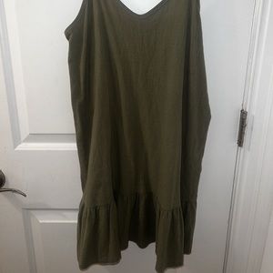 olive green flowy dress